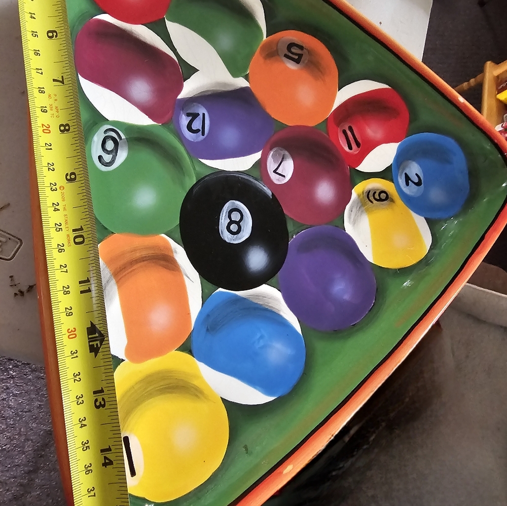 CLAY ART Rack ‘Em Up Pool Table Appetizer Platter - Picture 5 of 5
